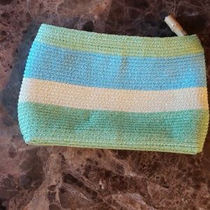 Talbot's straw clutch/pouch/make up bag